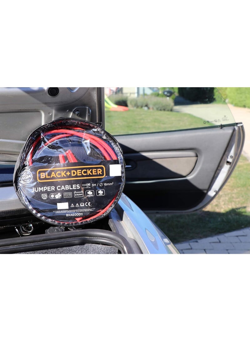 BLACK+DECKER Car Jumper Cables 3M Length With Insulated Clamps - Image 4